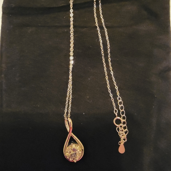 Boutique Jewelry - Moissanite Teardrop Necklace.
